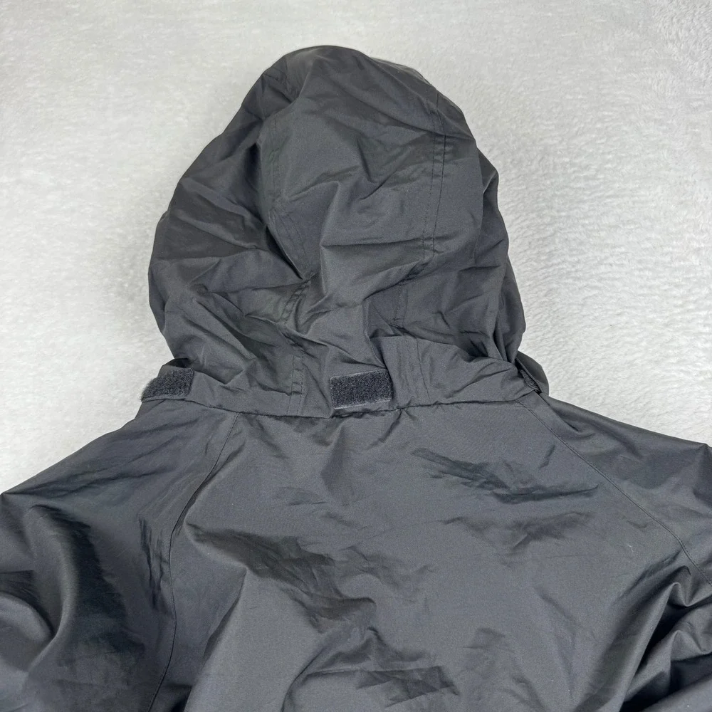 Eddie Bauer Windbreaker Mens XL Black Full Zip Packable Hood Mesh Lined Jacket